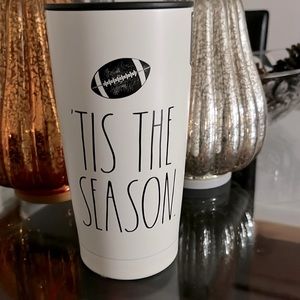 RAE DUNN insulated tumbler stainless steel Tis the Season football mug NWT